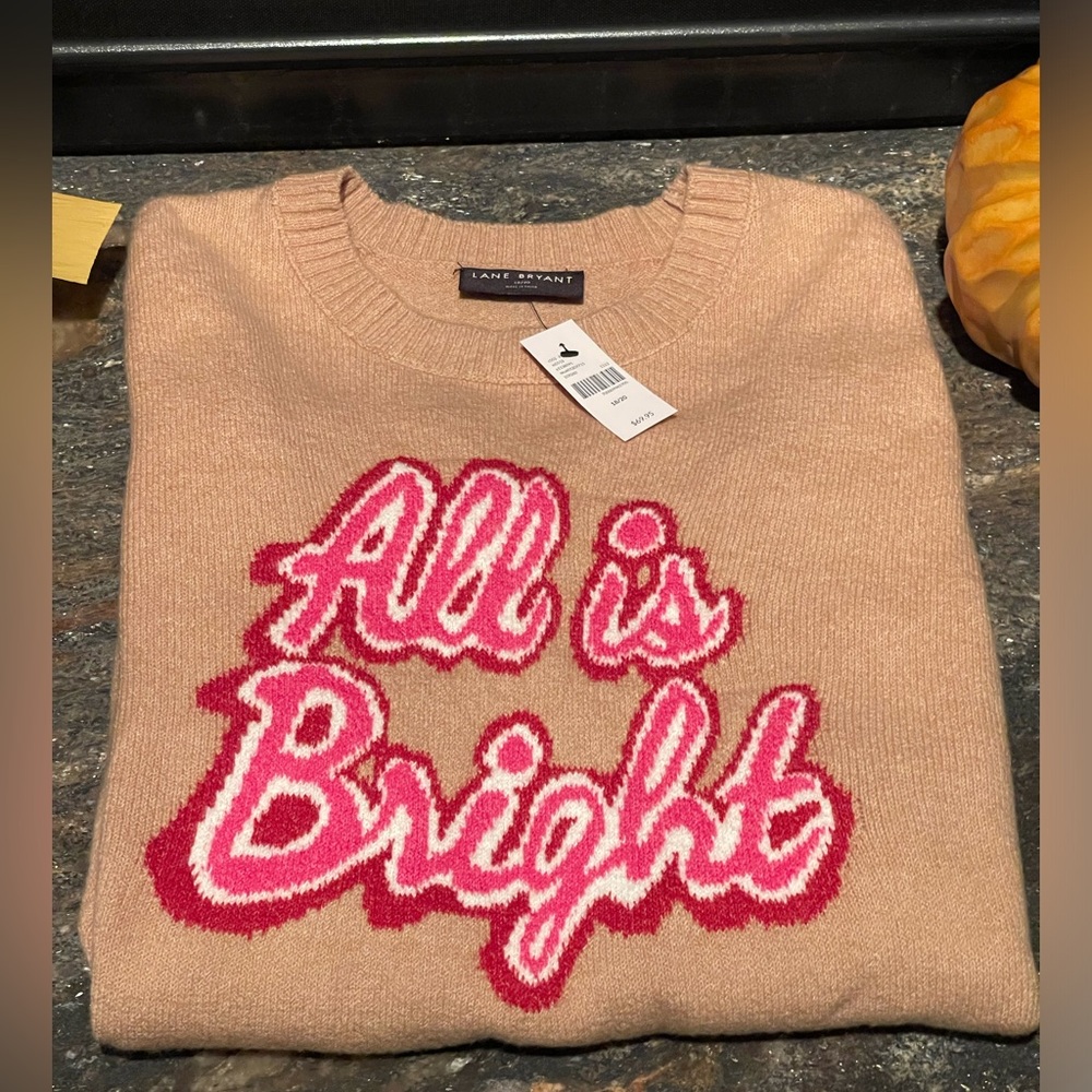 Lane Bryant 18/20 All Is Bright Sweater $69.95 Plus Size Cotton Blend NWT